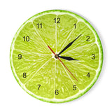 Jaune citron Fruit horloge murale Lime moderne cuisine horloge montre décor à la maison salon horloge fruits tropicaux mur Art garde-temps