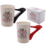 1 pièce dames talons hauts chaussure Stiletto poignée 3D tasse talons hauts hauts espoirs tasse à café tasse cadeau pour Fashionista