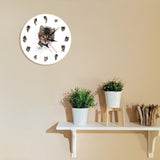 Chatons dans le trou du papier mignon enfant chambre pépinière horloge murale Kitty jouer moderne horloge murale chat Art décor imprimé montre murale