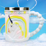 1 pièce arc-en-ciel licorne tasse à café Tankard gobelet tasse résine volante 3D imprimé licorne magique cheval tasse Drinkware