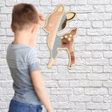 Dessin animé Style petit cerf acrylique miroir et en bois retour pépinière bébé enfant chambre décoration suspendus mur miroir nouveau-né cadeau