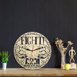 Lutte bras de fer professionnel horloge murale en bois rustique décor à la maison Style ferme salon horloge murale lutte Fans cadeau