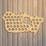 Canada bière casquette carte Pub Bar en bois mur signe bière bouteille bouchon présentoir patriotique Canada carte homme Cave bière amoureux cadeau