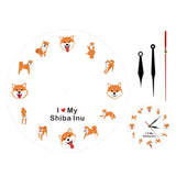 Shiba Inu chien Animal de compagnie moderne horloge murale chambre d'enfants dessin animé Animal mur Art garde-temps pinceau japonais chien Shiba Ken horloge montre