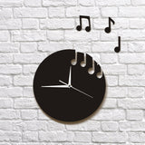 Notes de musique flottantes Art mural Notes de musique volées de l'horloge feuille de musique moderne horloge murale musiciens Rock n Roll cadeau artisanal