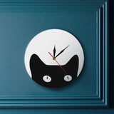 Peeping chat Cuties pépinière et chambre d'enfant Animal horloge murale drôle fou chat dame horloge murale Cheeky chaton décoratif montre murale