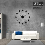Salon danse mur Art bricolage grande taille horloge murale Social danse Studio mur décor sans cadre grande taille mur montre danseurs cadeau