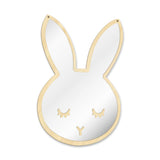 Lapin endormi yeux maquillage miroir bébé enfants chambre pépinière mur décor mignon Animal dormir lapin bois et acrylique sécurité mur miroir