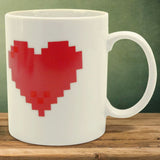 Livraison gratuite 1 pièce Cool sensible à la chaleur Pixel amour coeur tasse changement de couleur en céramique évolution tasse bureau café thé tasses et tasses