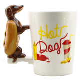 1 pièce 3D teckel saucisse chien tasse Unique saucisse Hot Dog drôle restauration rapide Bassotto chiot lait thé tasses à café