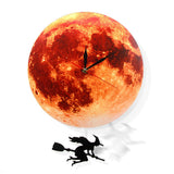 Pendule lune dorée horloge murale balançant sur la lune espace galaxie décor maison Supermoon horloge pleine lune avec balancier balançant