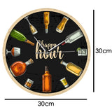 Heure du vin heure du vin heure de l'alcool horloge murale homme Cave Pub Bar décor mural Restaurant buveur de vin alcool cadeaux Cave Art