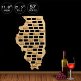 Illinois état des états-unis vin liège carte Illinois état signe en bois découpe mur Art déco carte cadeau pour les amateurs de vin collectionneur affichage