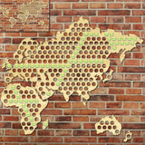 Créatif en bois artisanat carte du monde bouteille bière Cap carte à la main suspendus carte du monde moderne décor à la maison bière amoureux cadeaux