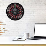 Roulette Horloge Murale Avec Cadre En Métal Noir