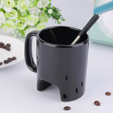 Livraison gratuite 1 pièces Creative 300 ml tasse de Golf café en céramique noire avec poignée de Golf forme stylo personnalité tasses en céramique et tasse