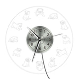 Carlin vie horloge murale dessin animé carlins LED néon signe éclairé acrylique horloge murale grand carlin amant cadeau Cool salon décor intérieur