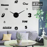 Bricolage Horloge géante montre horloges murales Horloge 3d bricolage acrylique miroir autocollants décoration de la maison salon Quartz grande aiguille mains