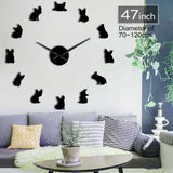 Bouledogue français bricolage horloge murale géante France chien domestique grande horloge murale moderne Frenchie montre murale Dod races chien amoureux cadeau