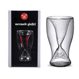 Livraison gratuite 1 pièce créative 3D cristal sirène tasse verre tasse Vodka tir boire Bar fête tasse Drinkware Double paroi verre