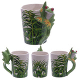 4 pièces tasse en céramique 5 Style Animal poignée tasse avec bambou décalque 12 oz