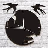 Hirondelles horloge murale oiseaux s'est envolé Art mural moderne oiseaux volants œuvre décor naturel à la maison suspendus montre murale hirondelles cadeau