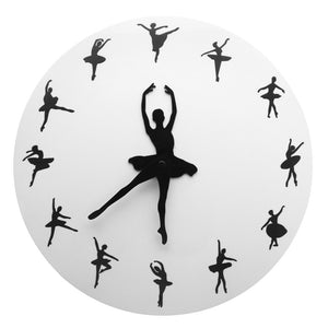 Horloge murale temps de Ballet ballerine danseur Ballet horloge décorative montre murale filles chambre danse Studio décor Ballet danseurs cadeau