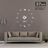 Ocean Sharks mur Art bricolage Stickers muraux horloge murale géante décor nautique grand requin blanc sans cadre enfant chambre grande horloge murale