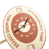 Heure pour plus de café citation inspirante café horloge murale avec tasse oscillante café horloge décorative horloge murale montre café amoureux cadeau