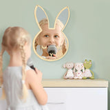 Lapin endormi yeux maquillage miroir bébé enfants chambre pépinière mur décor mignon Animal dormir lapin bois et acrylique sécurité mur miroir