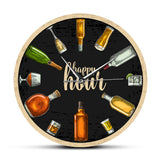 Heure du vin heure du vin heure de l'alcool horloge murale homme Cave Pub Bar décor mural Restaurant buveur de vin alcool cadeaux Cave Art