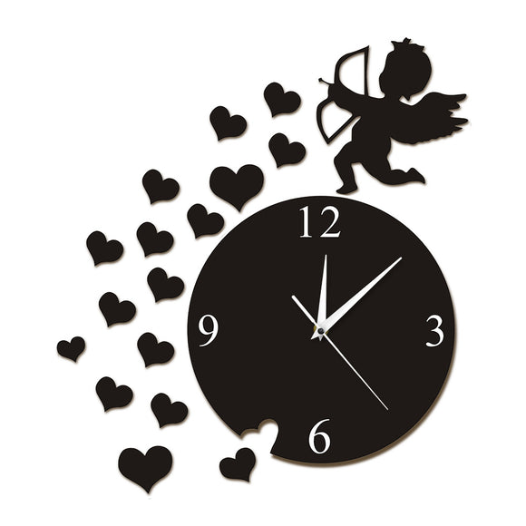 Cupidon flèche coeurs chérubin ange mur Art décor maison moderne horloge murale volant cupidon amour ange décoratif horloge murale cadeau