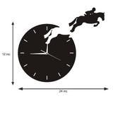 Horseriding Art mural cavalier sautant de l'horloge cavalier à cheval sautant horloge murale suspendus montre cadeau équestre trienne