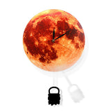 Pendule lune dorée horloge murale balançant sur la lune espace galaxie décor maison Supermoon horloge pleine lune avec balancier balançant