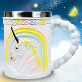 1 pièce arc-en-ciel licorne tasse à café Tankard gobelet tasse résine volante 3D imprimé licorne magique cheval tasse Drinkware