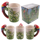 4 pièces tasse en céramique 5 Style Animal poignée tasse avec bambou décalque 12 oz