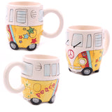 Livraison gratuite 1 pièce camping-car Van tasse à café en céramique rétro Bus tasse Splittie Funky cadeau boîte dessin animé Mini panier tasses à café tasses