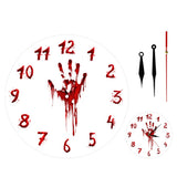 Horloge murale sanglante main horreur imprimé à la main Halloween Slasher nouveauté Zombie effrayant horloge murale mal mort mur Art montre garde-temps