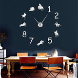 Equestrians grande horloge murale ferme décor à la maison Cowboys Design moderne horloge murale géante rodéo équitation bricolage montre murale