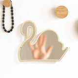 Miroir magique pour enfants en bois de cygne et acrylique miroir de maquillage bébé enfants fille chambre cygne princesse miroir mural décoratif