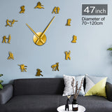 Salon danse mur Art bricolage grande taille horloge murale Social danse Studio mur décor sans cadre grande taille mur montre danseurs cadeau
