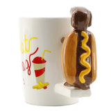 1 pièce 3D teckel saucisse chien tasse Unique saucisse Hot Dog drôle restauration rapide Bassotto chiot lait thé tasses à café