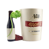 1 pièce bouteille de vin en forme de poignée en céramique tasse à café partie boisson bière tasse Bon appétit bureau maison boire tasse