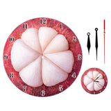 Mangoustan stylisé fruits exotiques tranche horloge murale moderne montre murale décor à la maison tropicale botanique imprimé horloge ronde