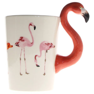 1 pièce Flamingo tasse à café Tropical Flamingo tasse la flamboyante en céramique rose flamant en forme de poignée Cermica tasses à café