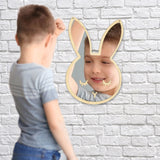 Lapin endormi yeux maquillage miroir bébé enfants chambre pépinière mur décor mignon Animal dormir lapin bois et acrylique sécurité mur miroir