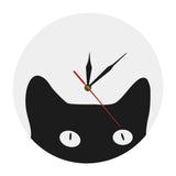 Peeping chat Cuties pépinière et chambre d'enfant Animal horloge murale drôle fou chat dame horloge murale Cheeky chaton décoratif montre murale