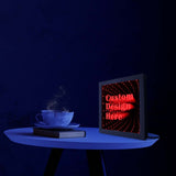 Image personnalisée Logo texte LED infini miroir bois cadre personnalisé LED cadre photo Cool infini LED Tunnel lampe néon