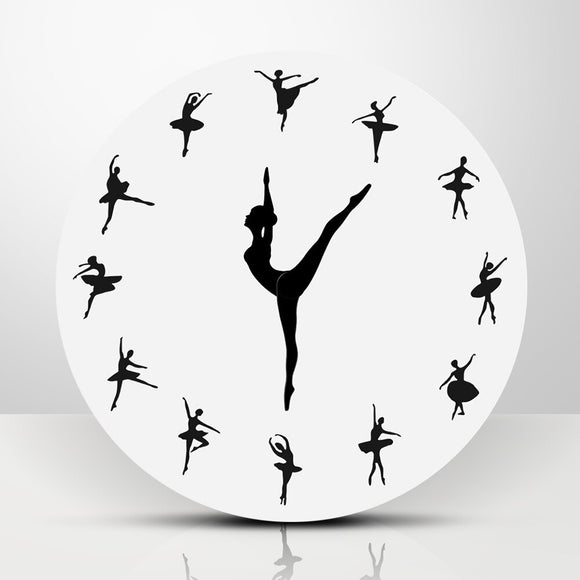 Charmante ballerine horloge murale bébé fille pépinière décor Ballet danseur moderne horloge murale Ballet danse fille aiguille main mur montre