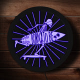 Né pour être squelette Surfer personnalisé LED personnalisé néon signe crâne avec planche de surf éclairé affichage signe Mancave Deocr Surfer cadeau